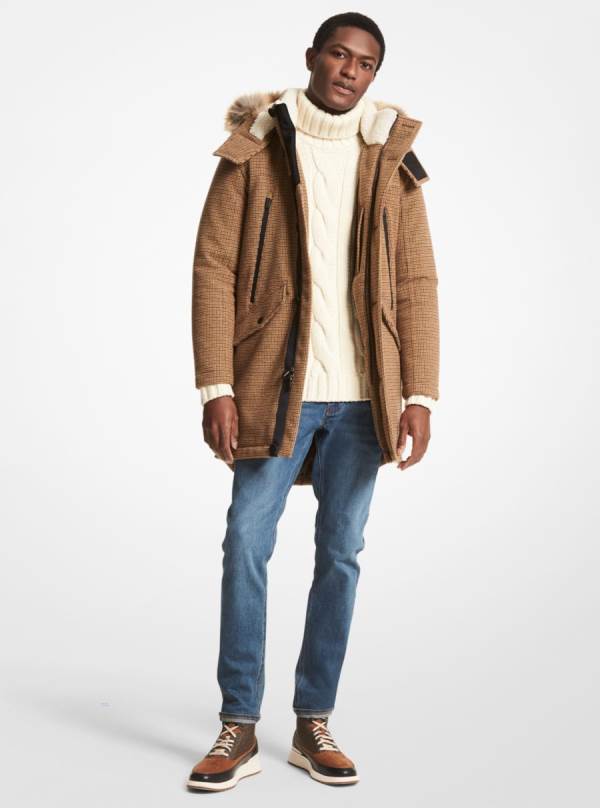 Panske Bundy Michael Kors Tattersall Woven Parka Kvetinové - Oblecenie Michael Kors Obchod | UBDOY-6045